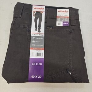 Wrangler's Men's Utility Pant Stretch Canvas, Brown 40/30 New w Tags